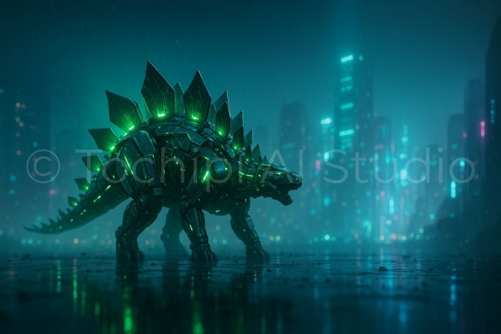 【12K】サイバーメカ恐竜アート|ステゴサウルス|Series 01