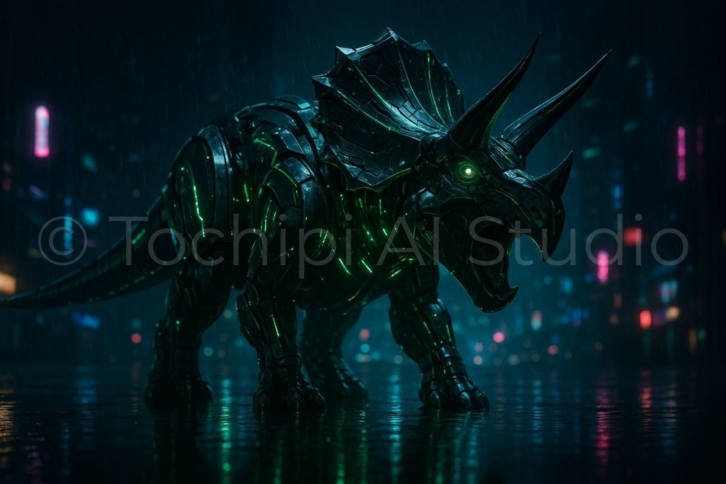 【12K】サイバーメカ恐竜アート|トリケラトプス|Series 01