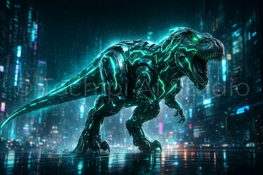 【12K】サイバーメカ恐竜アート|ティラノサウルス|Series 01