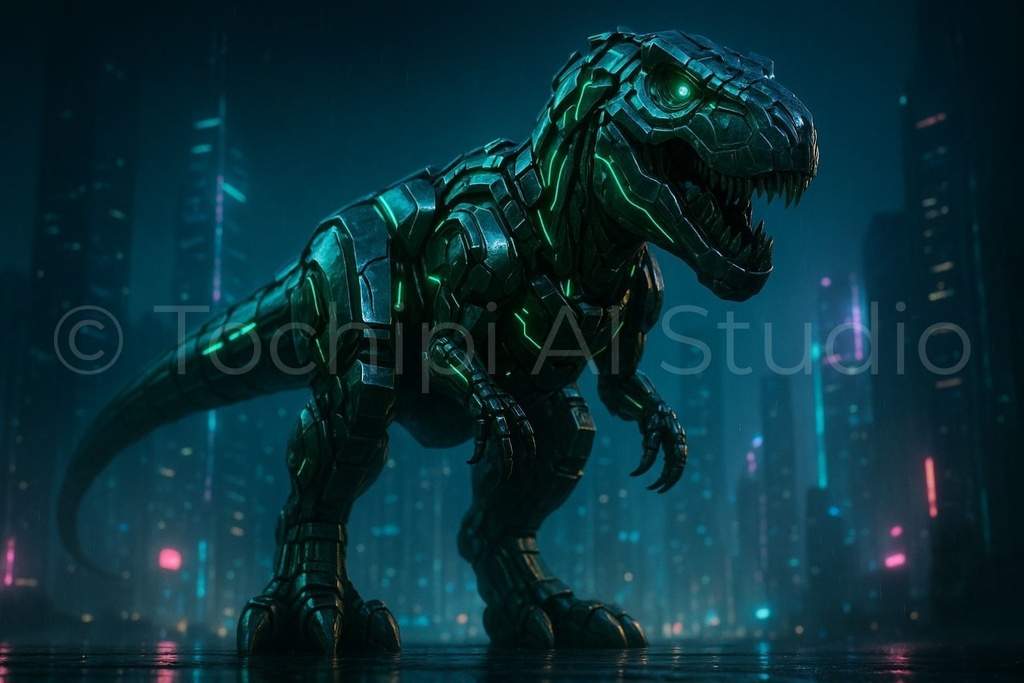 【12K】サイバーメカ恐竜アート|ティラノサウルス|Series 01