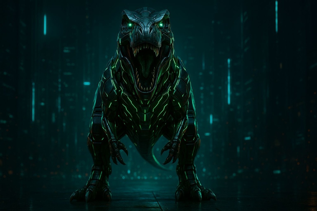 【4K・12Kセット】サイバーメカ恐竜アート｜ティラノサウルス｜Series 01