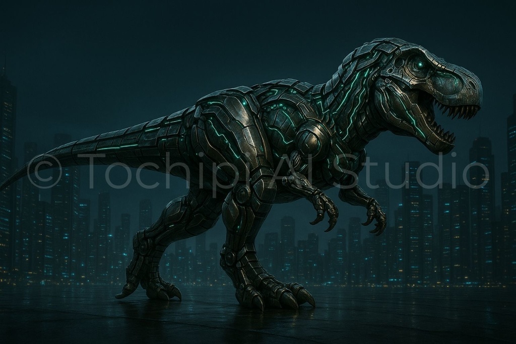 【4K・12Kセット】サイバーメカ恐竜アート|ティラノサウルス|Series 01