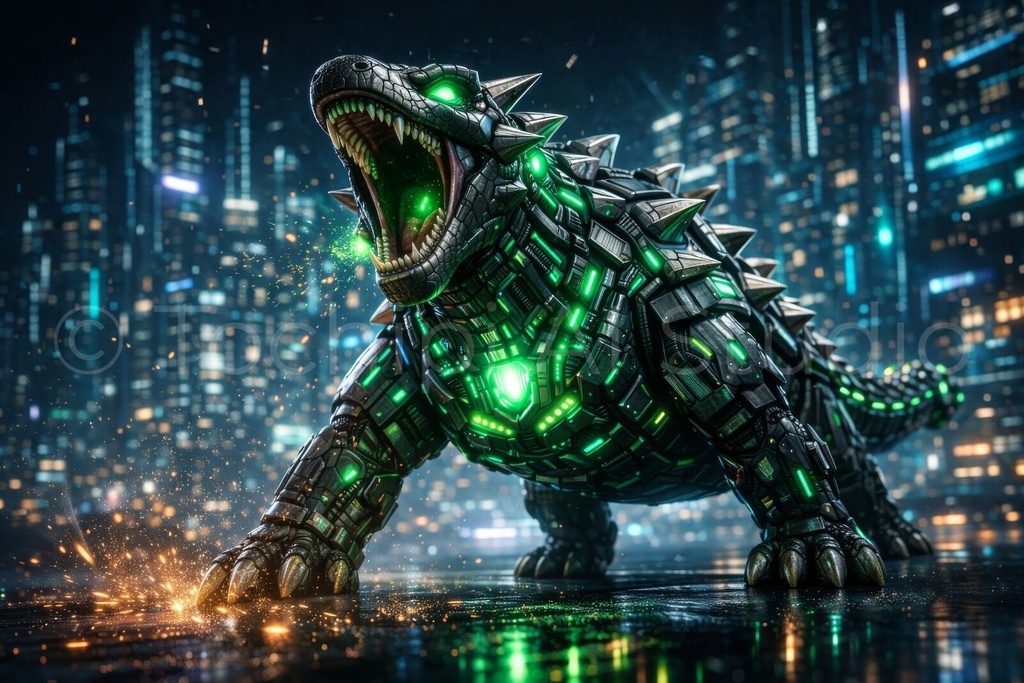 S01 - Cyber Dinosaur Artworks - Ankylosaurus / 10 Artworks (4K)