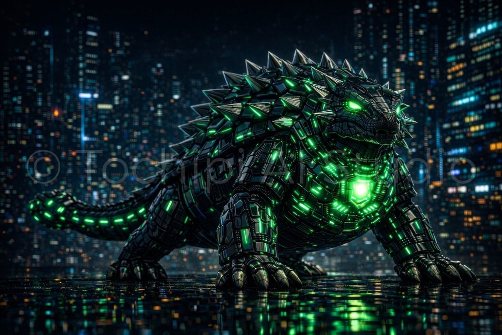 S01 - Cyber Dinosaur Artworks - Ankylosaurus / 10 Artworks (4K)
