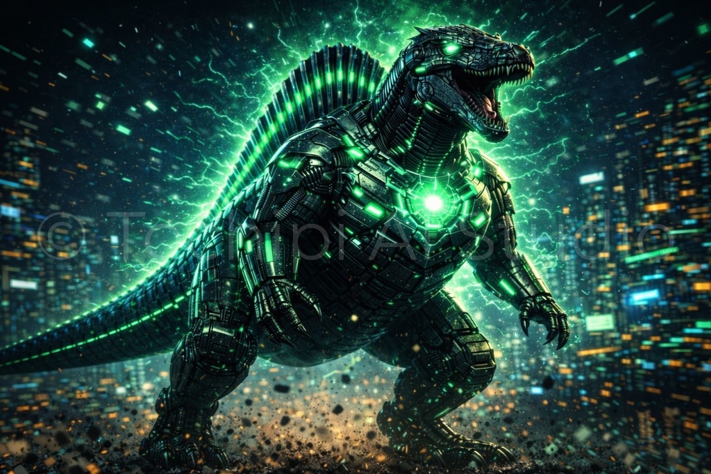 S01 - Cyber Dinosaur Artworks - Spinosaurus / 10 Artworks (4K)