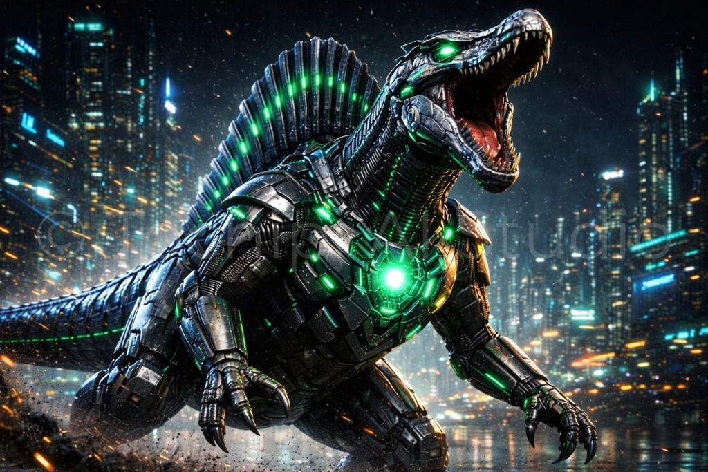 S01 - Cyber Dinosaur Artworks - Spinosaurus / 10 Artworks (4K)