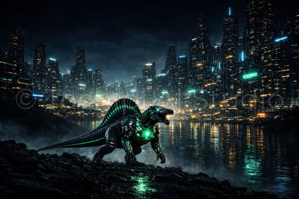 S01 - Cyber Dinosaur Artworks - Spinosaurus / 10 Artworks (4K)