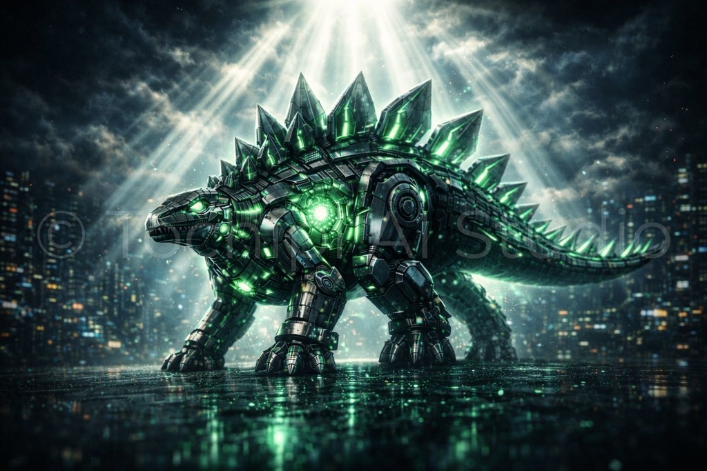 S01 - Cyber Dinosaur Artworks - Stegosaurus / 10 Artworks (4K)