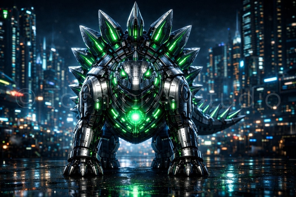 S01 - Cyber Dinosaur Artworks - Stegosaurus / 10 Artworks (4K)