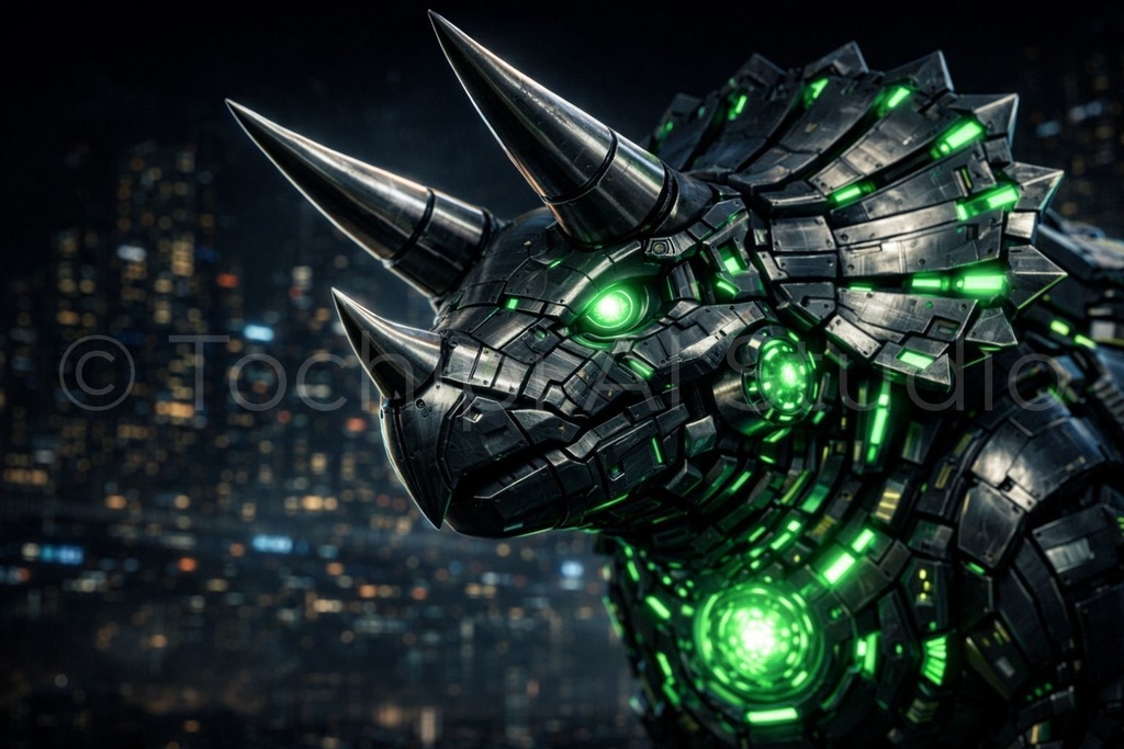 S01 - Cyber Dinosaur Artworks - Triceratops / 10 Artworks (4K)