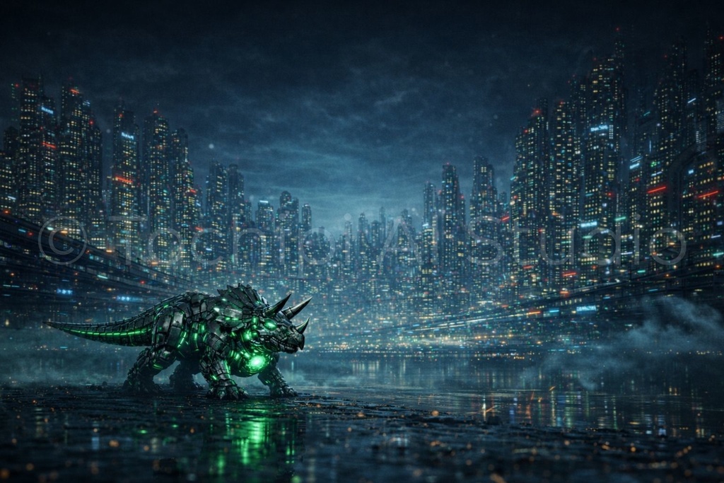 S01 - Cyber Dinosaur Artworks - Triceratops / 10 Artworks (4K)