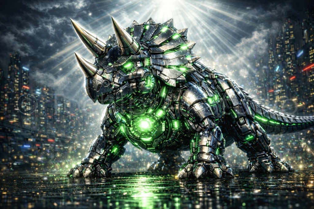 S01 - Cyber Dinosaur Artworks - Triceratops / 10 Artworks (4K)