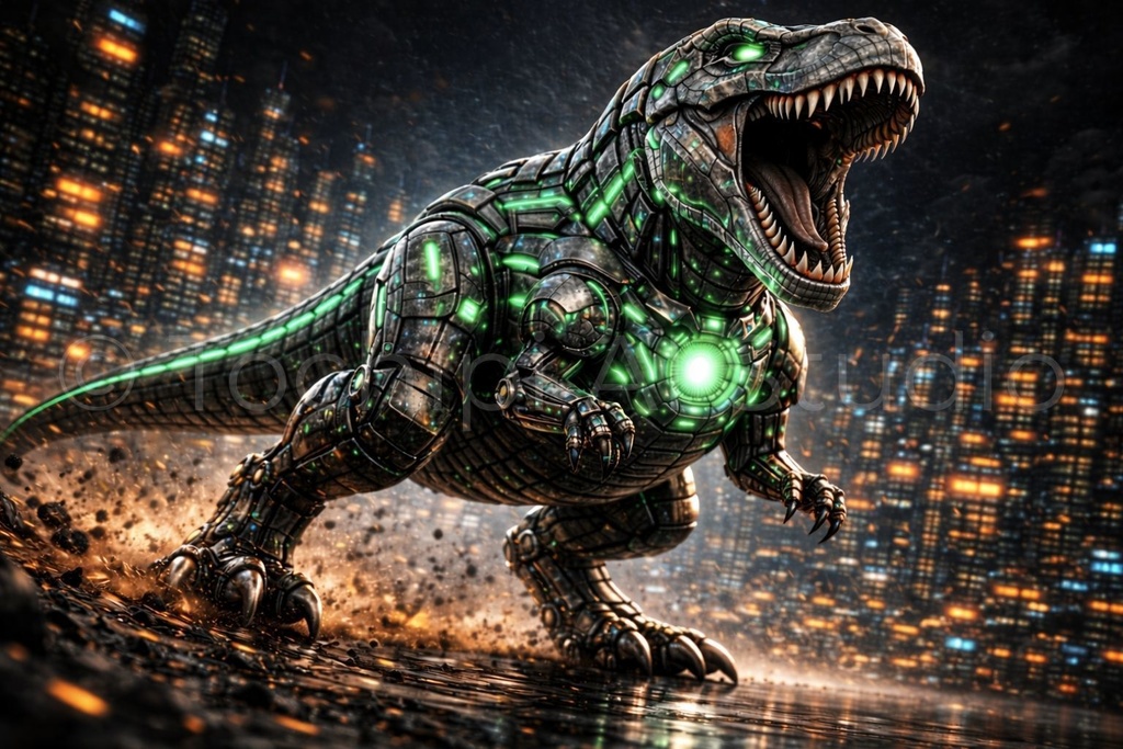 S01 - Cyber Dinosaur Artworks - Tyrannosaurus / 10 Artworks (4K)
