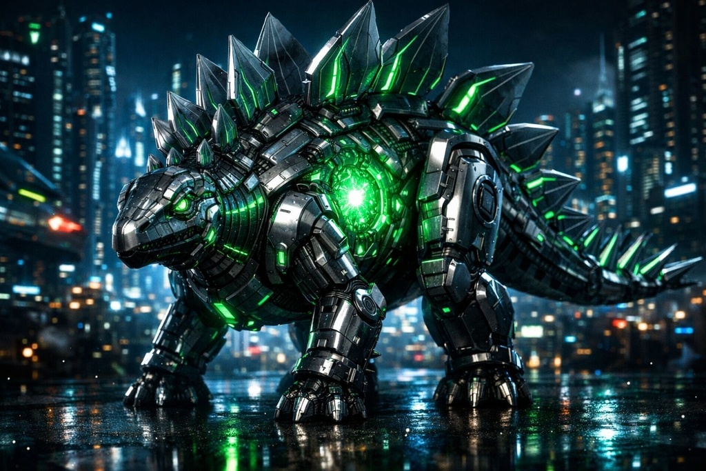 S01 - Cyber Dinosaur Artworks - 5 Species / 50 Artworks (4K)