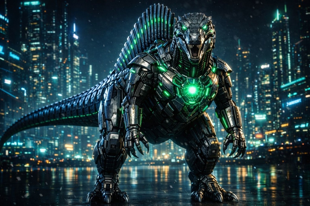 S01 - Cyber Dinosaur Artworks - 5 Species / 50 Artworks (4K)