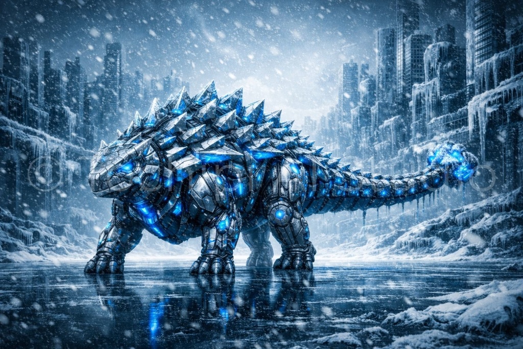 S02 - Cyber Dinosaur Artworks - Ankylosaurus / 10 Artworks (4K)
