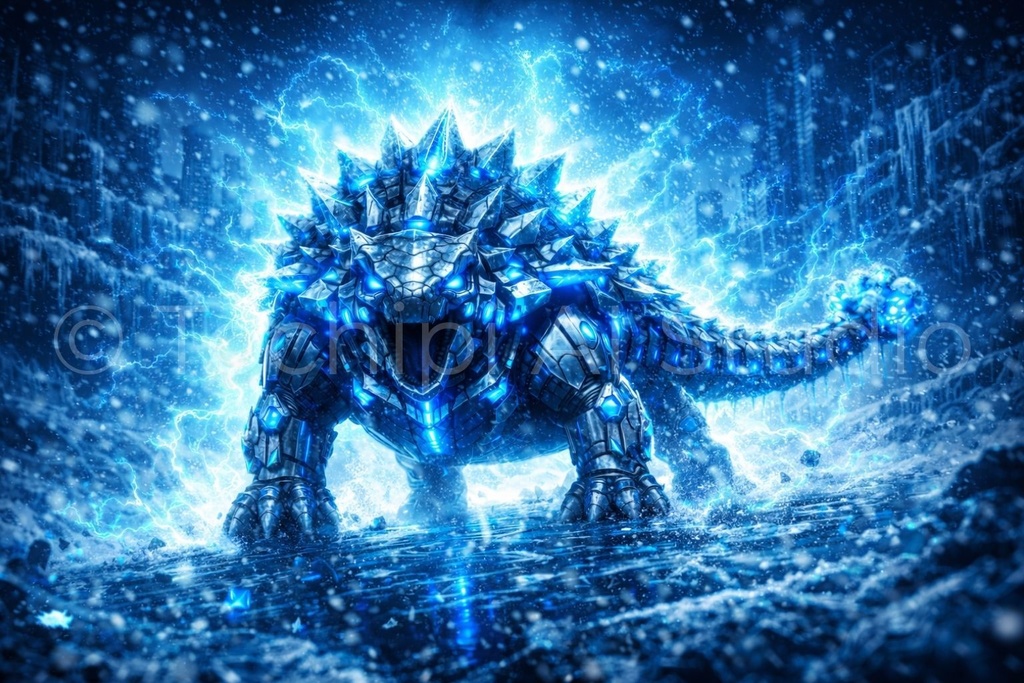 S02 - Cyber Dinosaur Artworks - Ankylosaurus / 10 Artworks (4K)