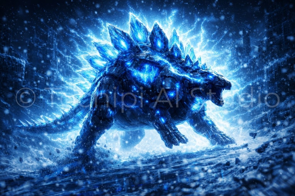 S02 - Cyber Dinosaur Artworks - Stegosaurus / 10 Artworks (4K)