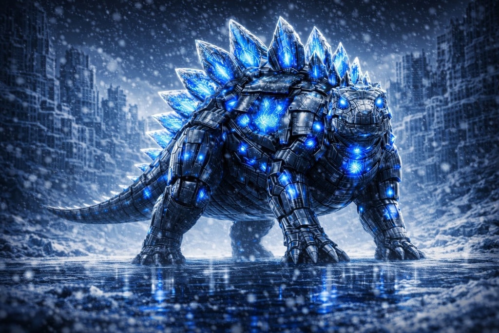 S02 - Cyber Dinosaur Artworks - Stegosaurus / 10 Artworks (4K)