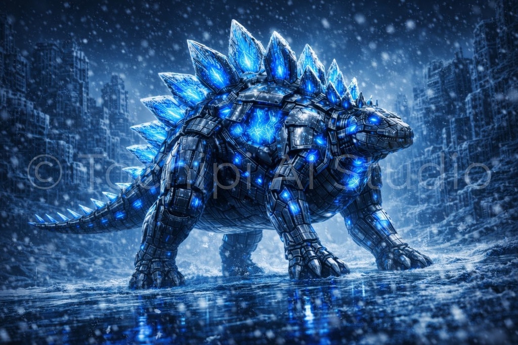 S02 - Cyber Dinosaur Artworks - Stegosaurus / 10 Artworks (4K)