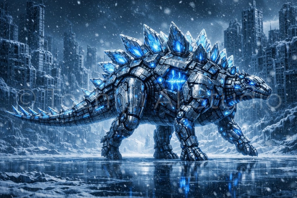 S02 - Cyber Dinosaur Artworks - Stegosaurus / 10 Artworks (4K)