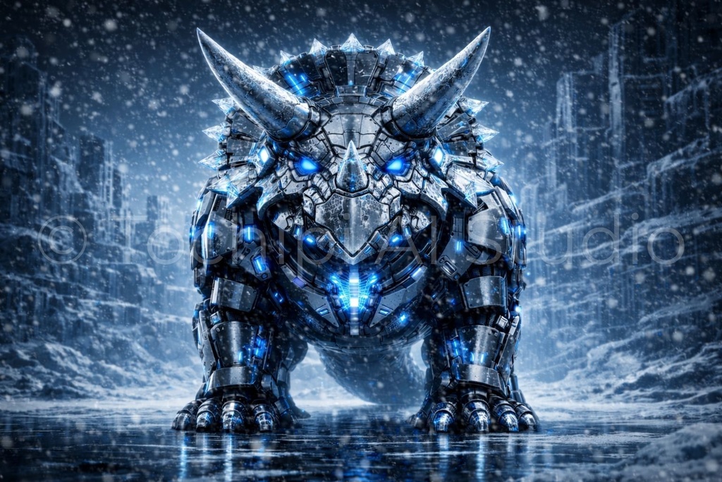 S02 - Cyber Dinosaur Artworks - Triceratops / 10 Artworks (4K)
