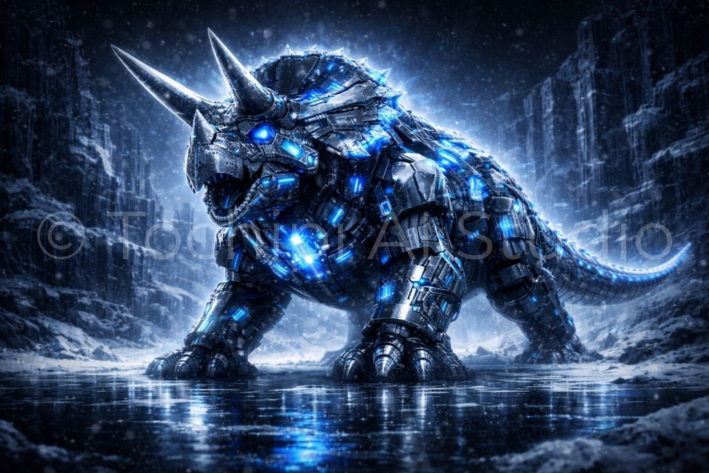 S02 - Cyber Dinosaur Artworks - Triceratops / 10 Artworks (4K)