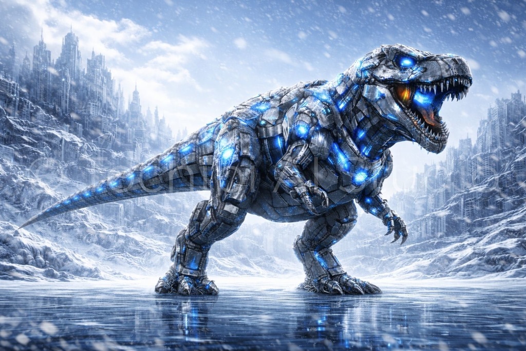 S02 - Cyber Dinosaur Artworks - Tyrannosaurus / 10 Artworks (4K)