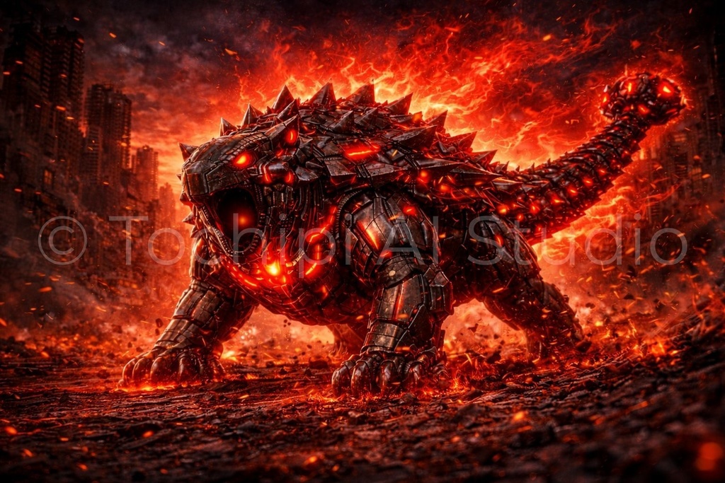 S03 - Cyber Dinosaur Artworks - Ankylosaurus / 10 Artworks (4K)