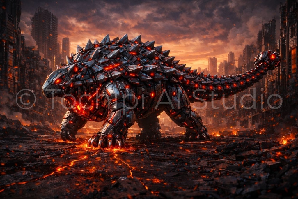 S03 - Cyber Dinosaur Artworks - Ankylosaurus / 10 Artworks (4K)