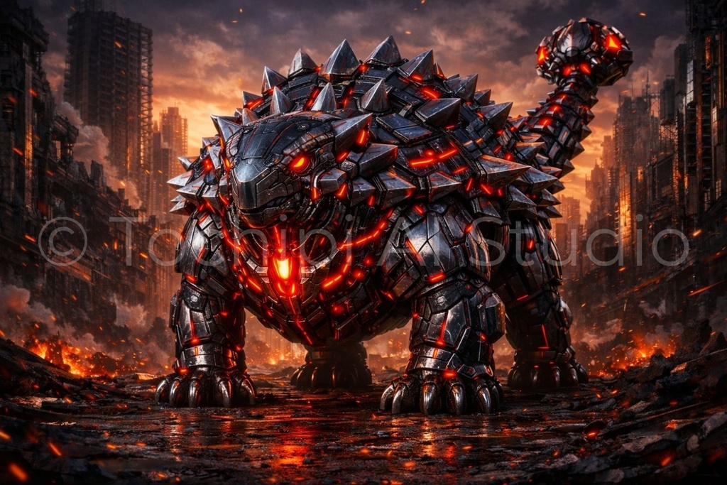 S03 - Cyber Dinosaur Artworks - Ankylosaurus / 10 Artworks (4K)