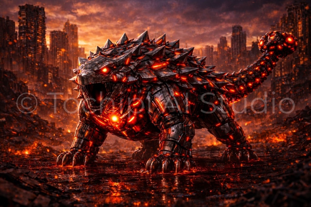 S03 - Cyber Dinosaur Artworks - Ankylosaurus / 10 Artworks (4K)