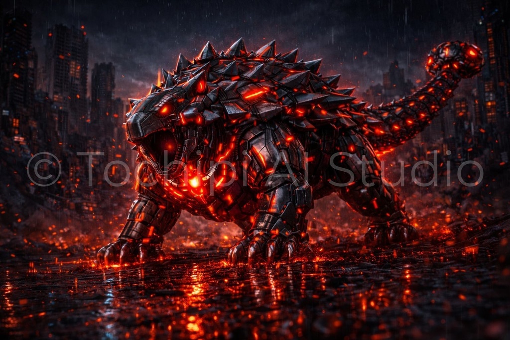 S03 - Cyber Dinosaur Artworks - Ankylosaurus / 10 Artworks (4K)