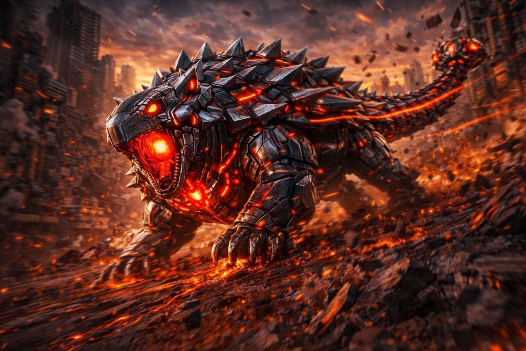 S03 - Cyber Dinosaur Artworks - Ankylosaurus / 10 Artworks (4K)