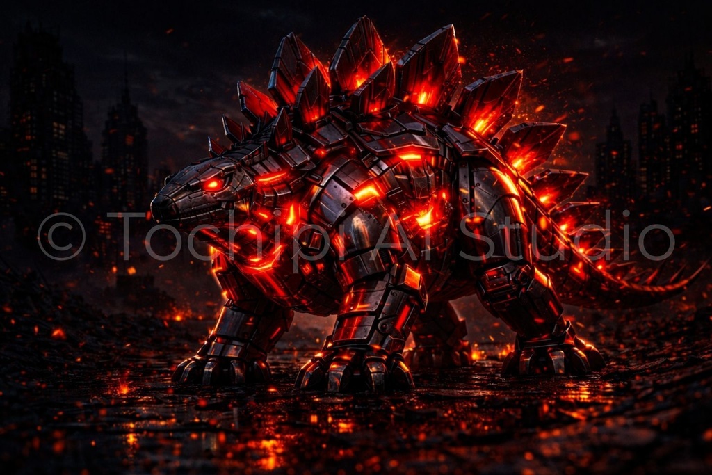 S03 - Cyber Dinosaur Artworks - Stegosaurus / 10 Artworks (4K)