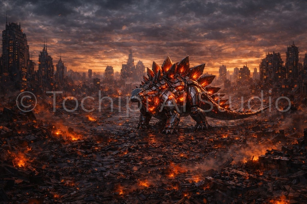 S03 - Cyber Dinosaur Artworks - Stegosaurus / 10 Artworks (4K)