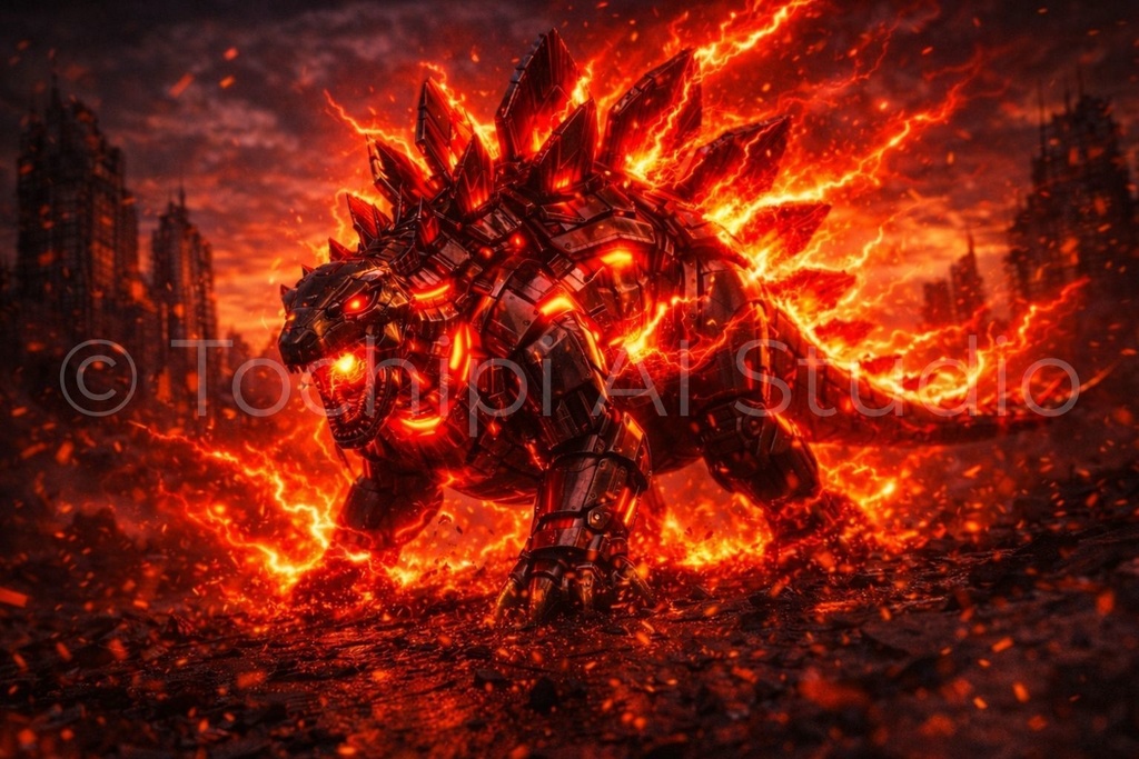 S03 - Cyber Dinosaur Artworks - Stegosaurus / 10 Artworks (4K)