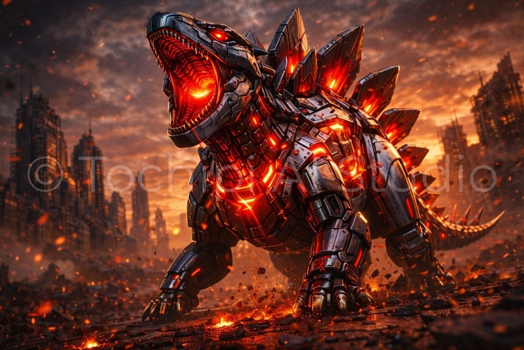 S03 - Cyber Dinosaur Artworks - Stegosaurus / 10 Artworks (4K)