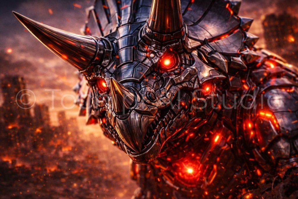 S03 - Cyber Dinosaur Artworks - Triceratops / 10 Artworks (4K)
