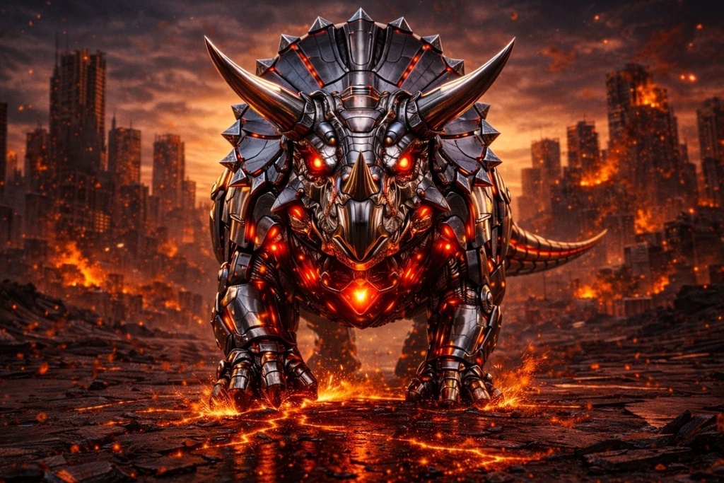 S03 - Cyber Dinosaur Artworks - 5 Species / 50 Artworks (4K)