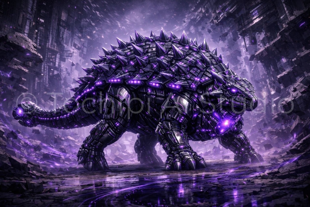 S04 - Cyber Dinosaur Artworks - Ankylosaurus / 10 Artworks (4K)