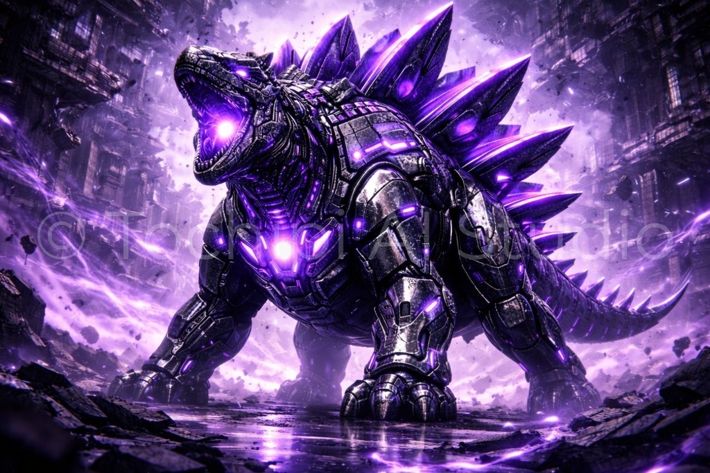 S04 - Cyber Dinosaur Artworks - Stegosaurus / 10 Artworks (4K)