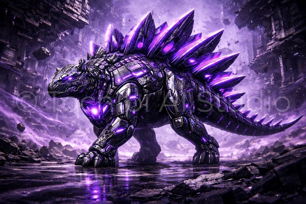S04 - Cyber Dinosaur Artworks - Stegosaurus / 10 Artworks (4K)