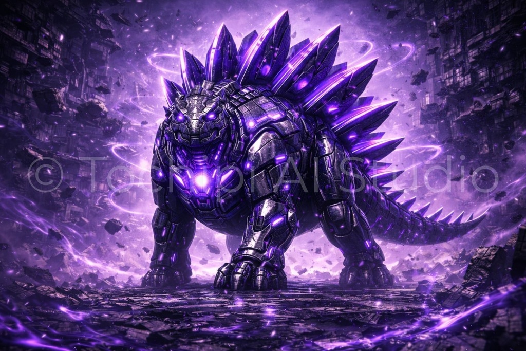 S04 - Cyber Dinosaur Artworks - Stegosaurus / 10 Artworks (4K)