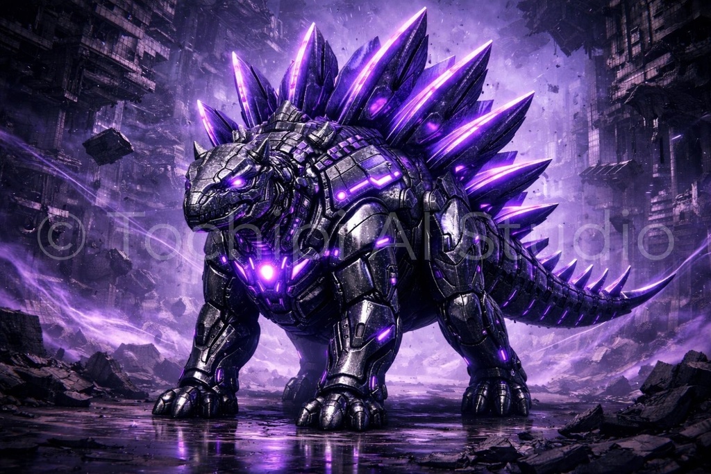 S04 - Cyber Dinosaur Artworks - Stegosaurus / 10 Artworks (4K)