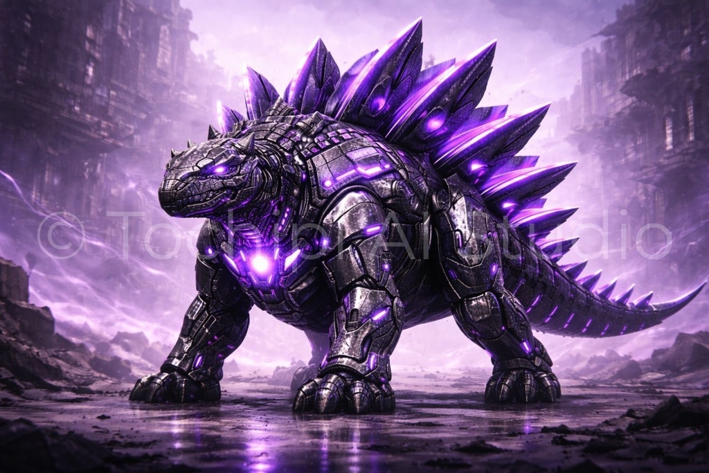S04 - Cyber Dinosaur Artworks - Stegosaurus / 10 Artworks (4K)