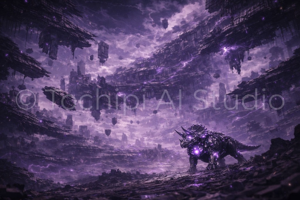 S04 - Cyber Dinosaur Artworks - Triceratops / 10 Artworks (4K)