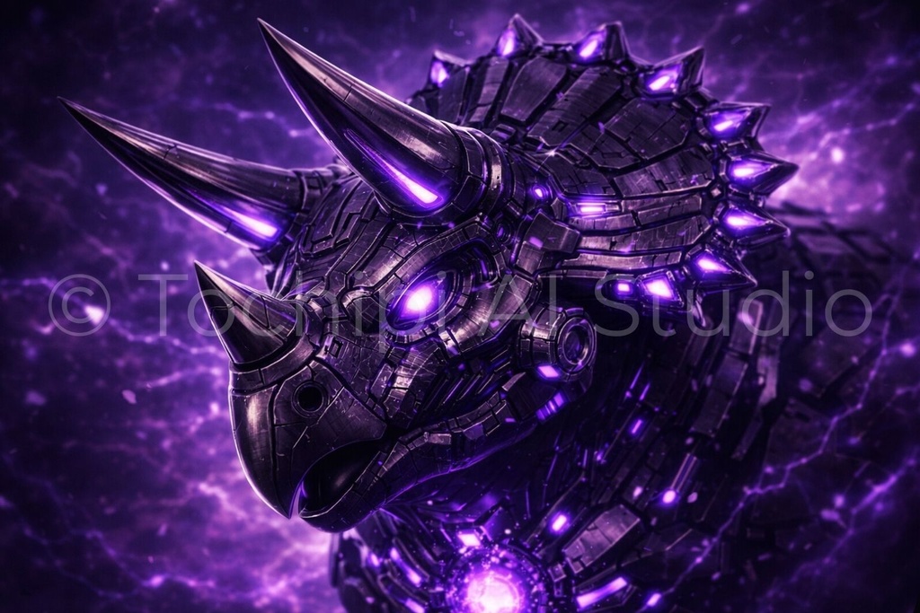 S04 - Cyber Dinosaur Artworks - Triceratops / 10 Artworks (4K)