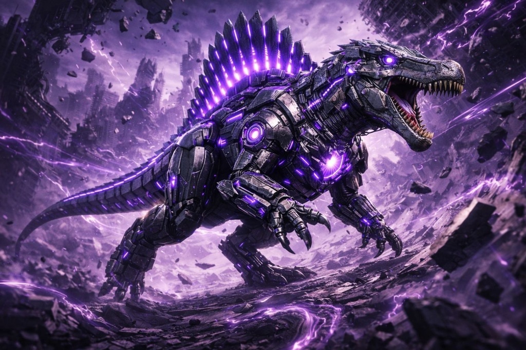 S04 - Cyber Dinosaur Artworks - 5 Species / 50 Artworks (4K)