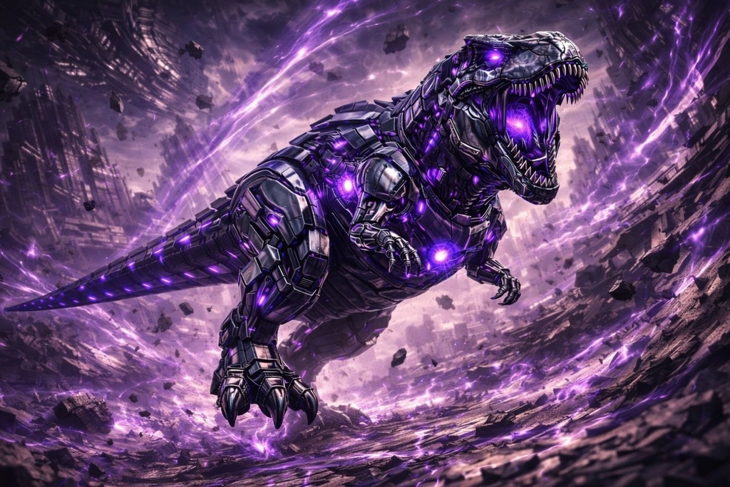 S04 - Cyber Dinosaur Artworks - 5 Species / 50 Artworks (4K)